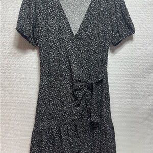 MICHAEL Michael Kors Black and White Patterned Midi Dress